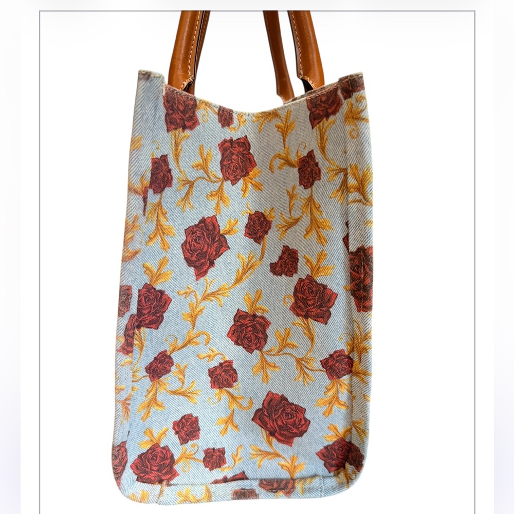 Versace Floral Canvas Tote Bag - Picture 4 of 10